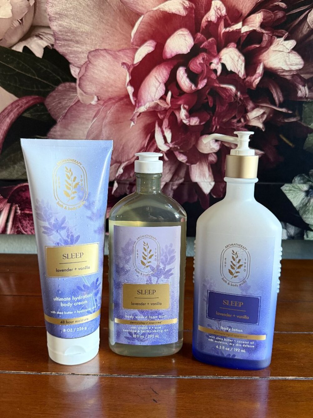 NEW 3-Pc Lavender Vanilla Body Cream, Wash & Lotion Full Size Bath & Body Works